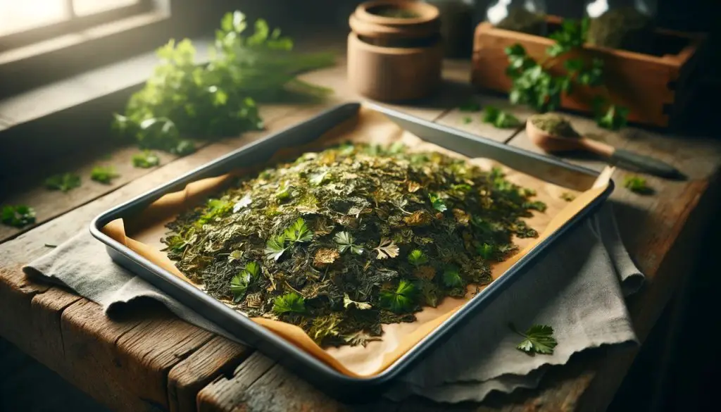 How to Oven Dry Fresh Parsley